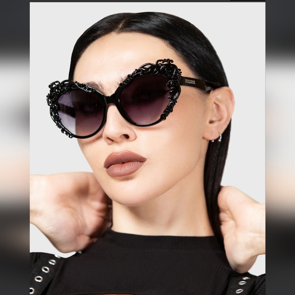 Killstar Gothic Black Sunglasses - Picture 4 of 5